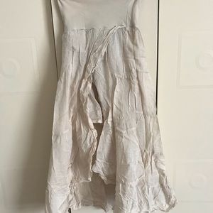 High/low cream maxi skirt